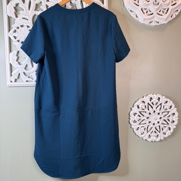 Lush Shift Shirt Dress Short Sleeve Open Neck Dress XL Pocket Blue - Picture 8 of 8
